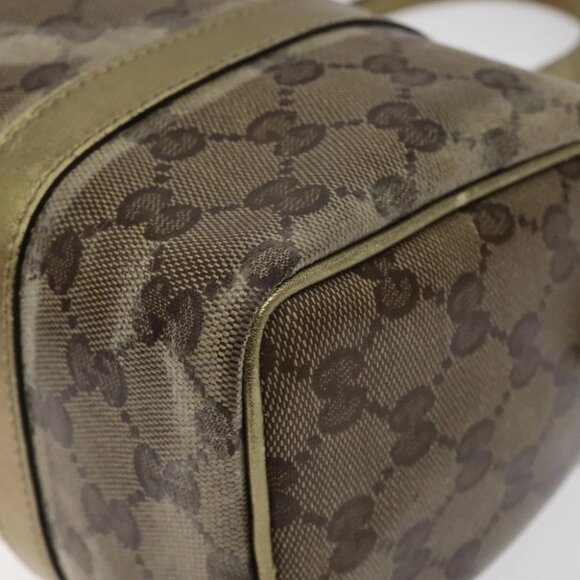 GUCCI GG Crystal Hand Bag Coated Canvas Beige Gold - Picture 9 of 16